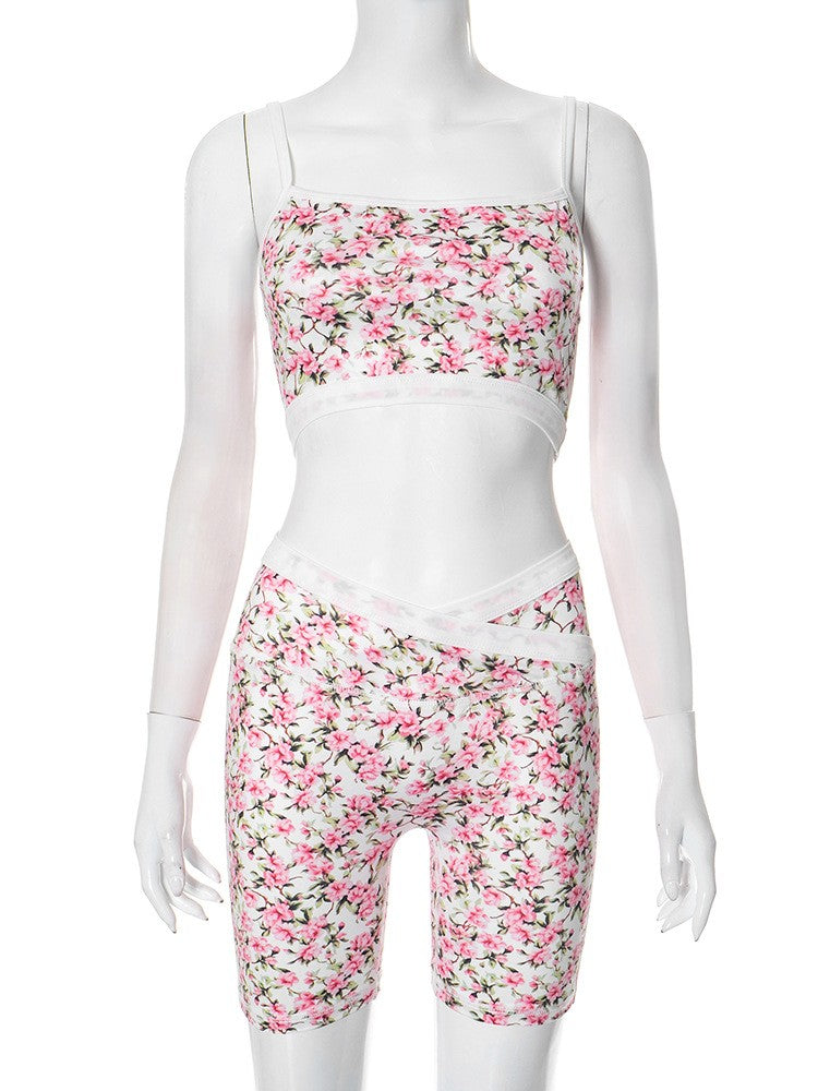 Aurora Luxe Shorts in Fleur Rose